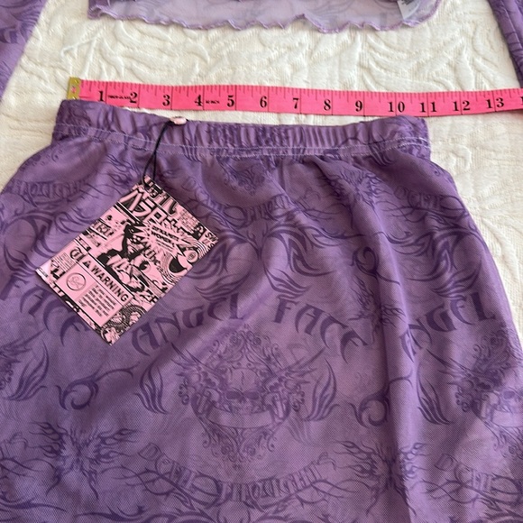 New Girl Order Dolls Kill Angel Face Mesh Skirt Set UK 8/S - Picture 10 of 12